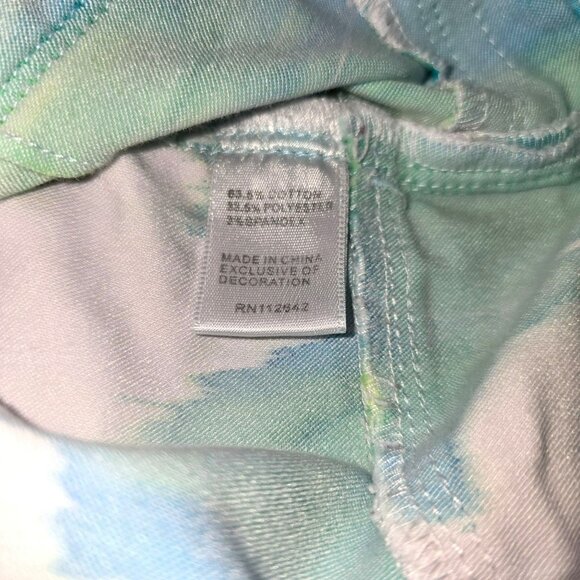 Tie-Dye Shorts Blue Savvy High-Waisted Juniors 3 Button Size 17 (33) JJ3719 - Picture 8 of 8